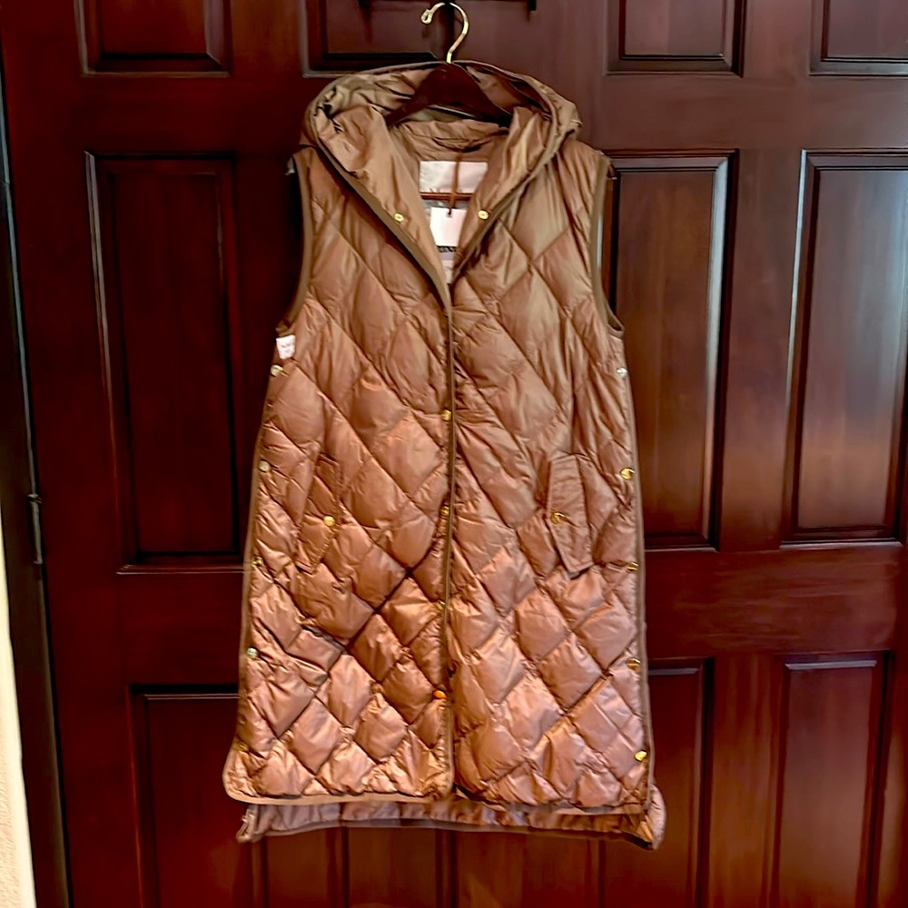 Max Mara “The Cube” long hooded puffer vest-Brand new